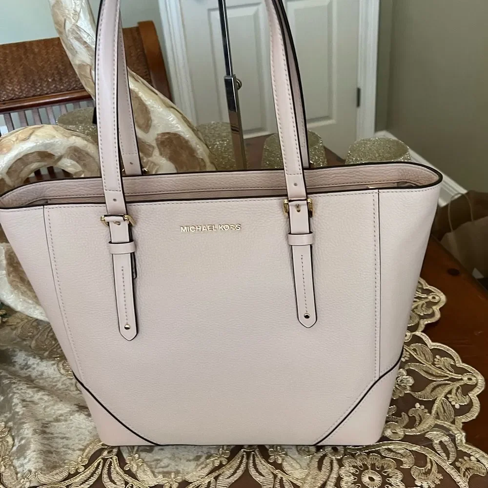 Michael Kors soft pink LG soft leather tote